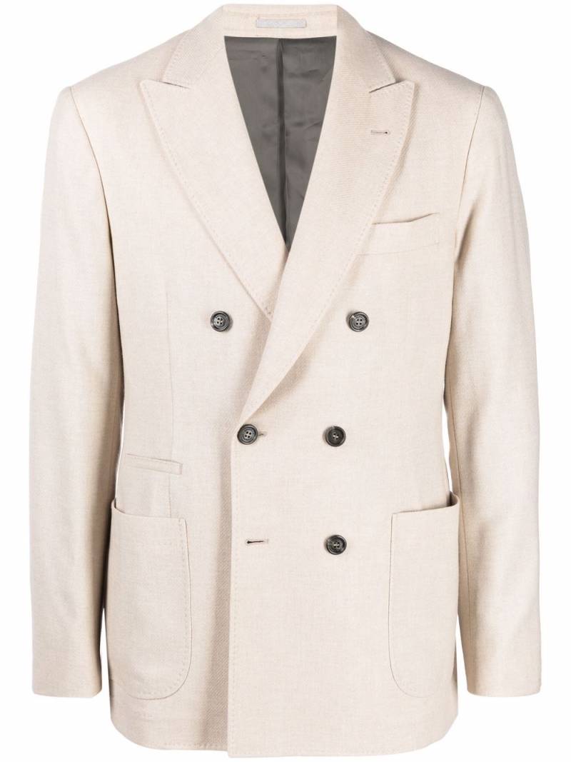 Brunello Cucinelli double breasted blazer - Neutrals von Brunello Cucinelli