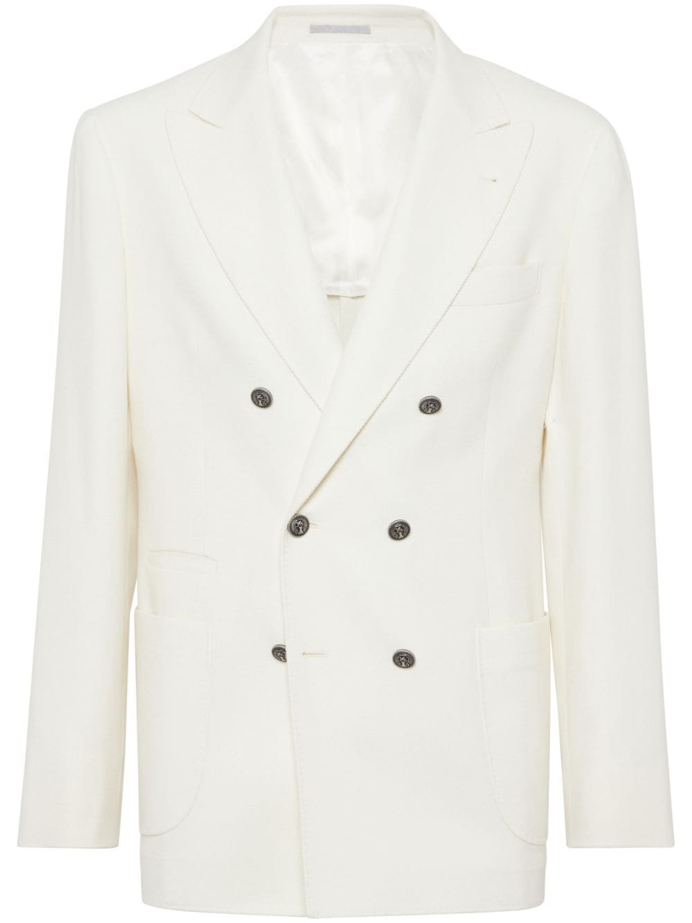 Brunello Cucinelli double-breasted blazer - White von Brunello Cucinelli