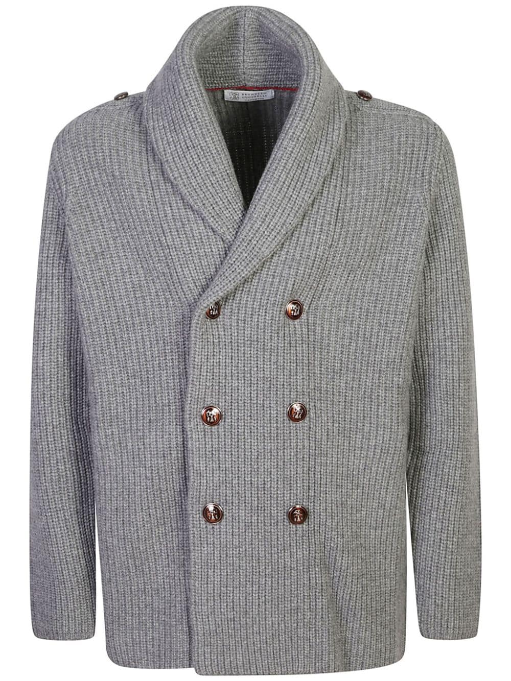 Brunello Cucinelli double-breasted cardigan - Grey von Brunello Cucinelli