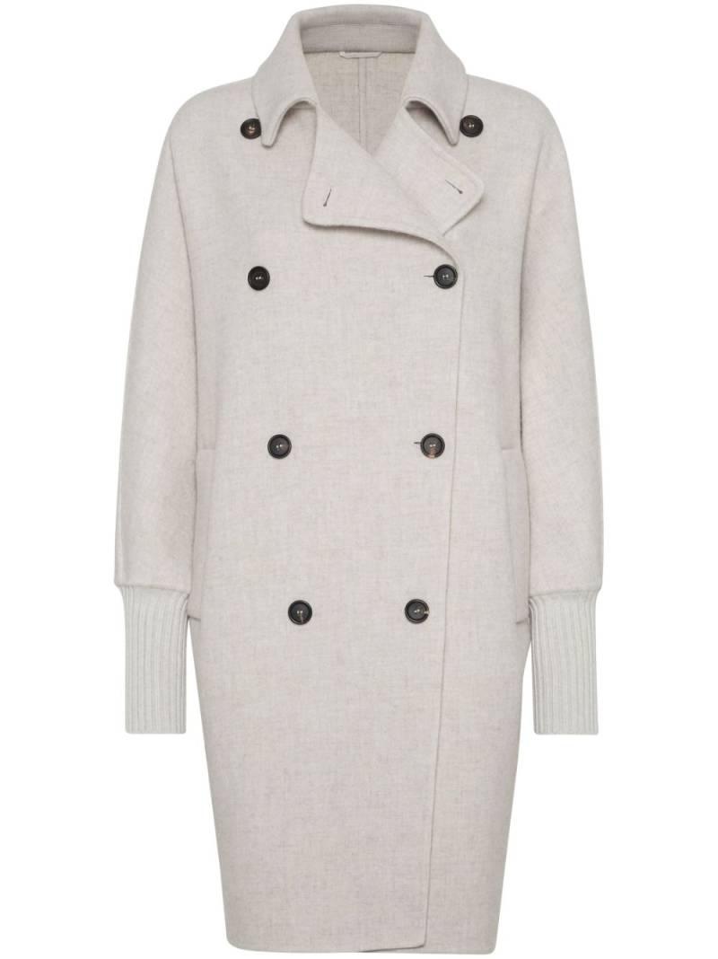 Brunello Cucinelli double-breasted cashmere coat - Neutrals von Brunello Cucinelli