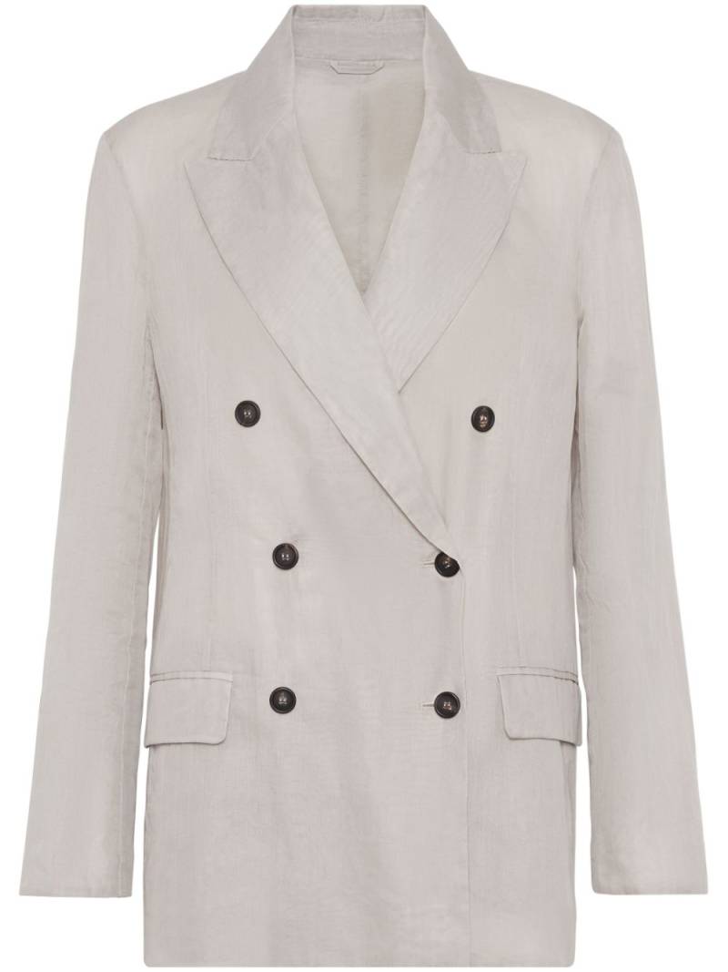 Brunello Cucinelli double-breasted cotton blazer - Neutrals von Brunello Cucinelli