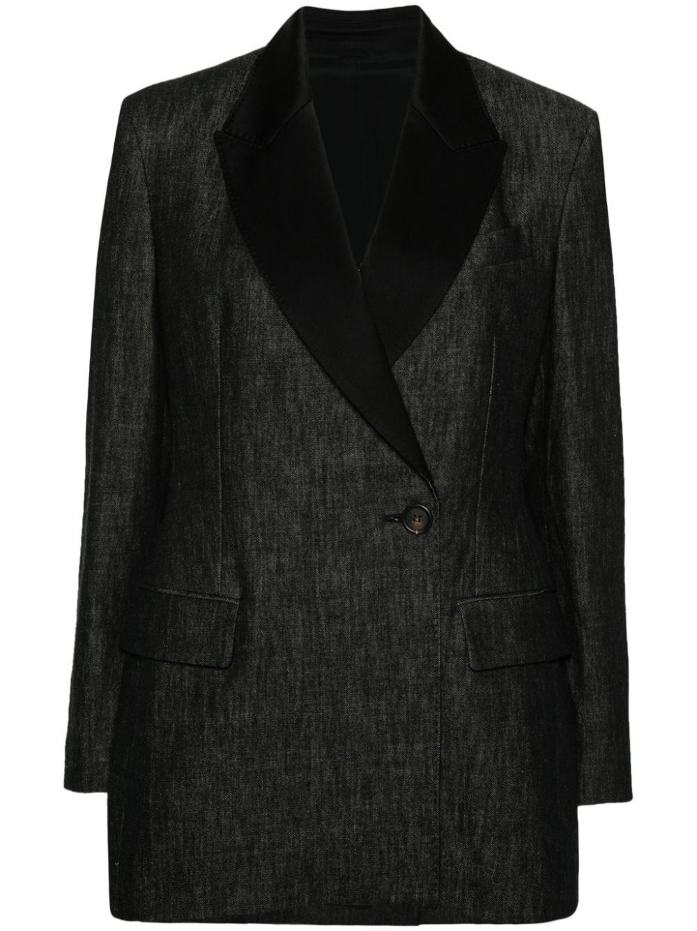 Brunello Cucinelli double-breasted denim blazer - Black von Brunello Cucinelli