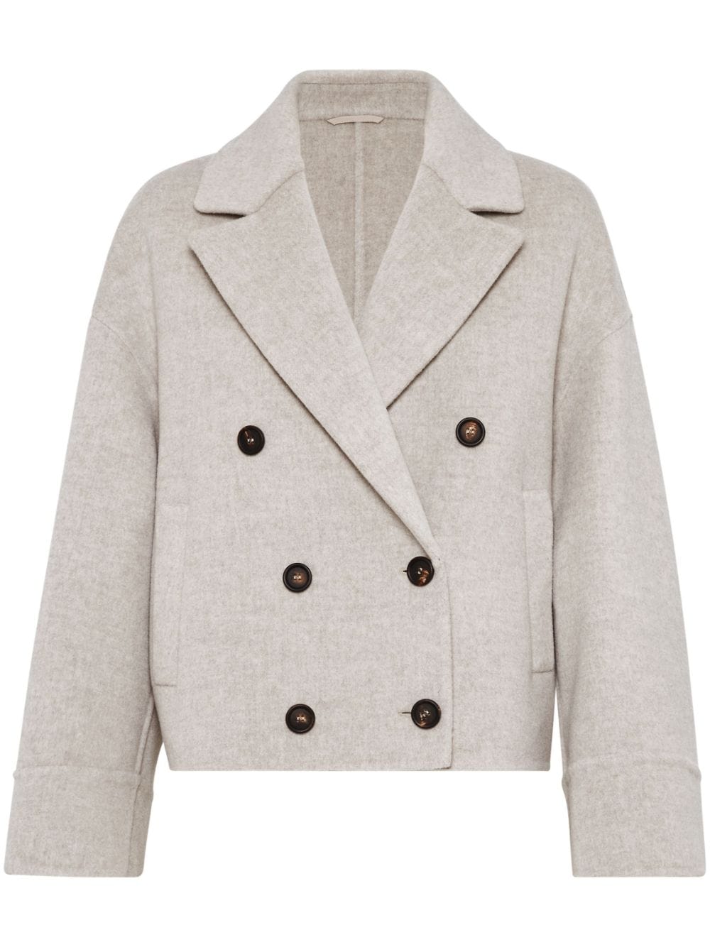 Brunello Cucinelli double-breasted peak-lapel jacket - Neutrals von Brunello Cucinelli