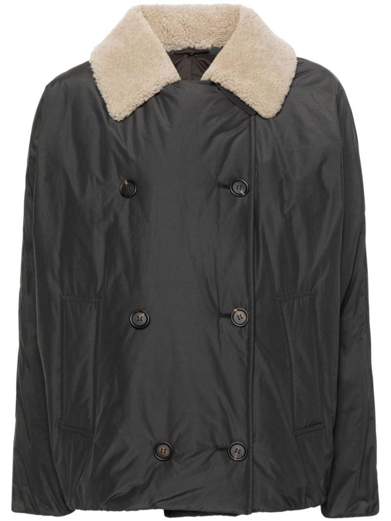 Brunello Cucinelli double-breasted puffer jacket - Grey von Brunello Cucinelli