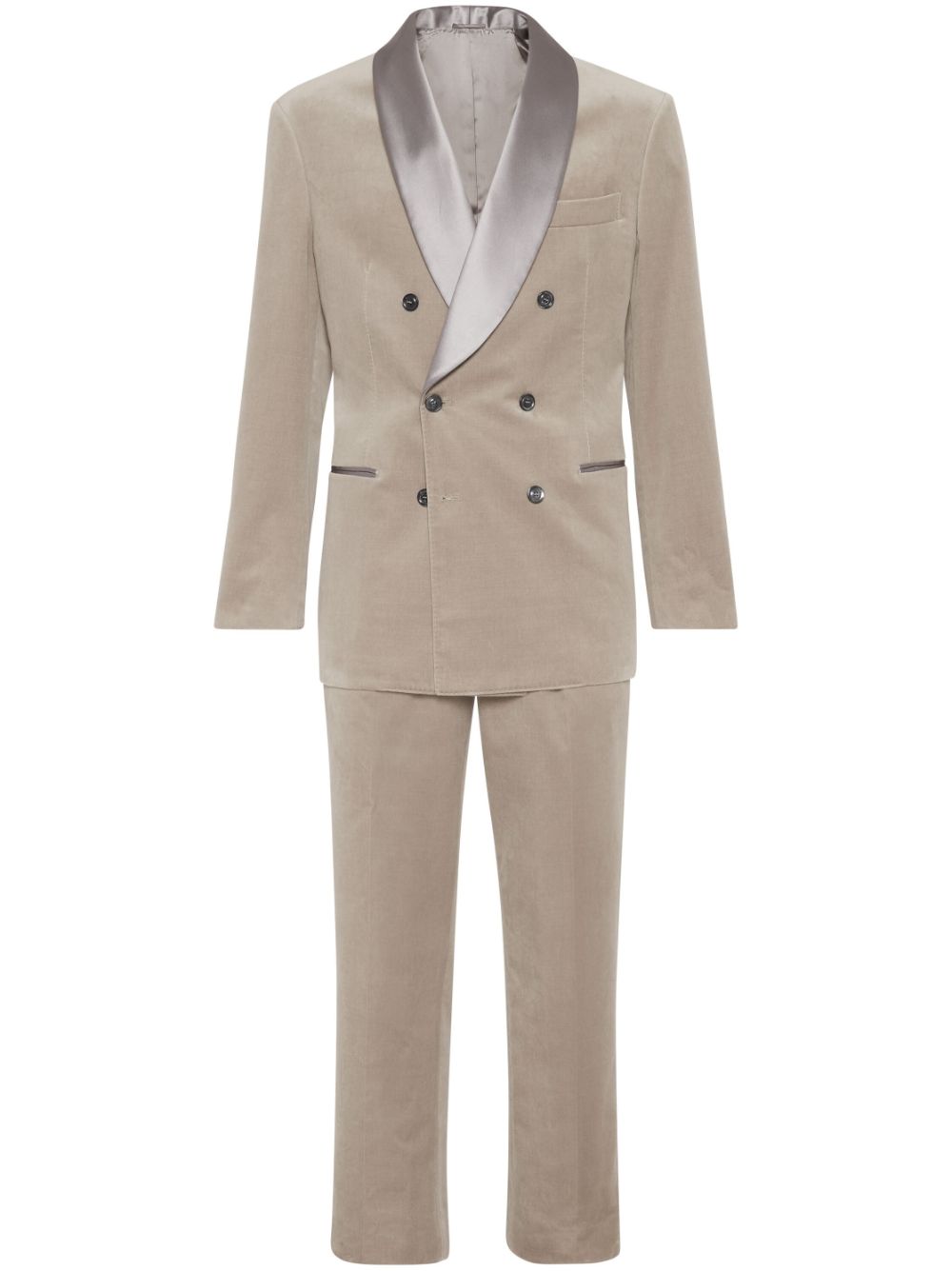 Brunello Cucinelli double-breasted suit - Neutrals von Brunello Cucinelli