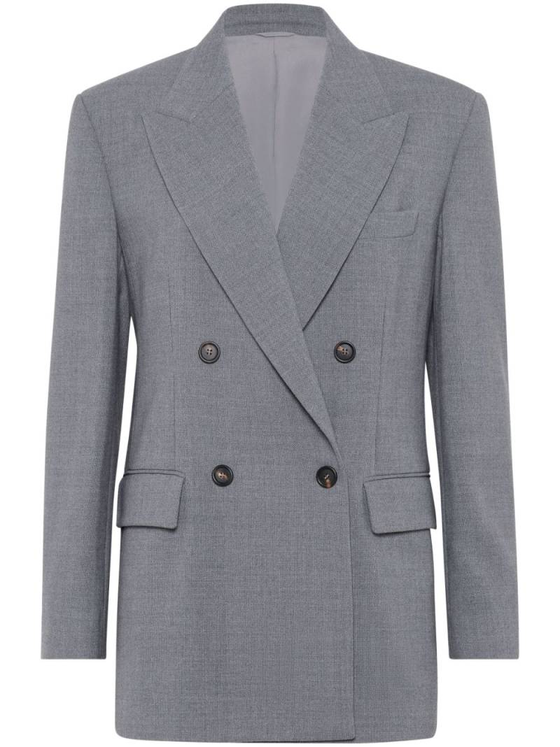 Brunello Cucinelli double-breasted wool blazer - Grey von Brunello Cucinelli