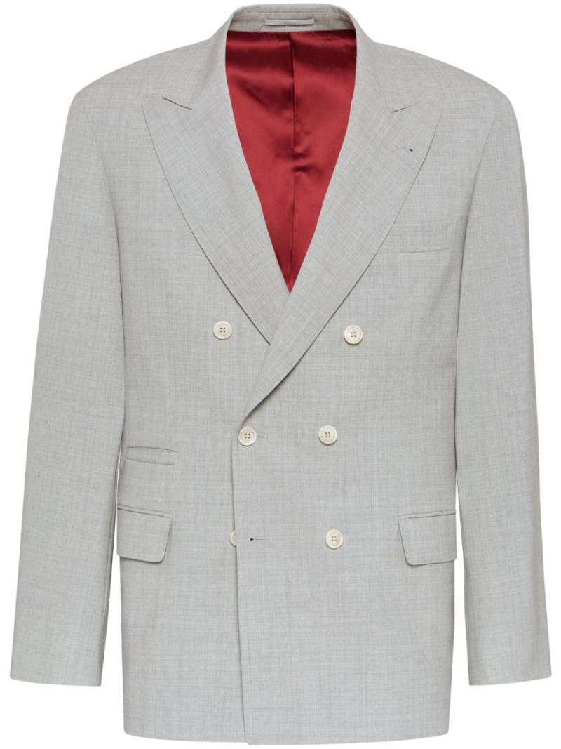 Brunello Cucinelli double-breasted wool blazer - Grey von Brunello Cucinelli