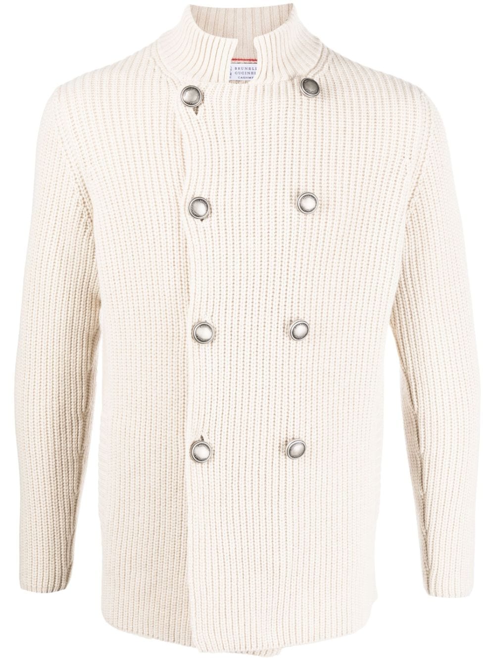 Brunello Cucinelli double-breasted wool-cashmere cardigan - Neutrals von Brunello Cucinelli