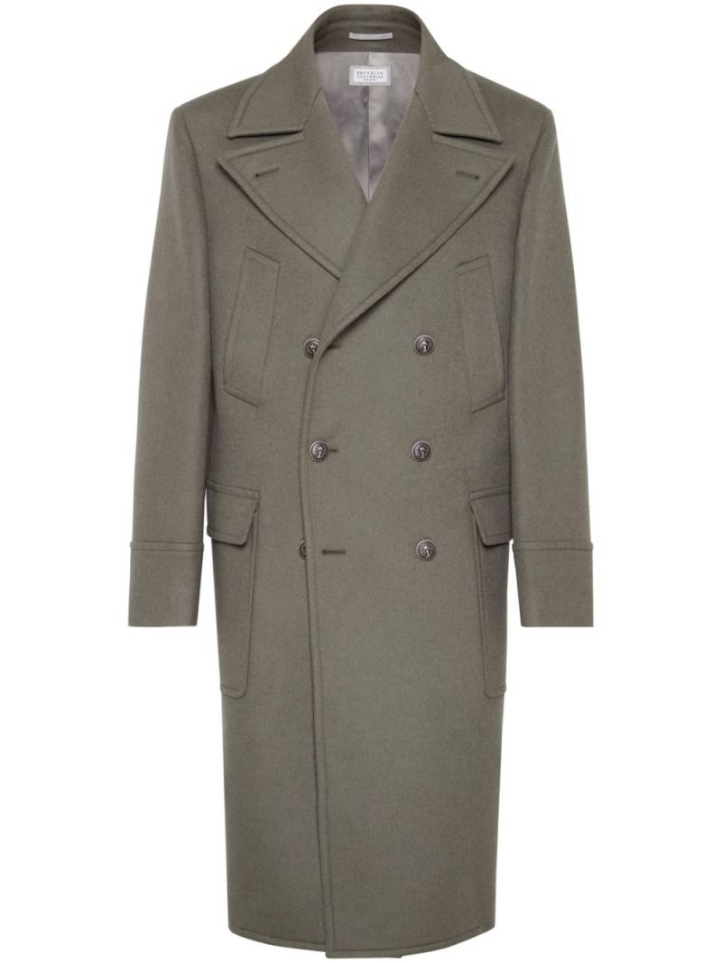 Brunello Cucinelli double-breasted wool coat - Green von Brunello Cucinelli