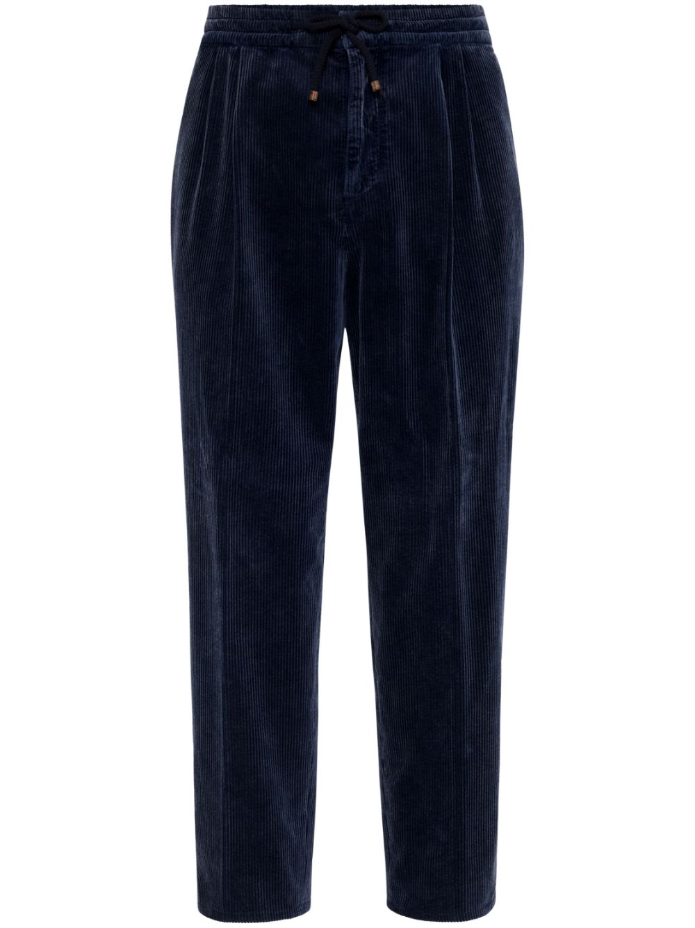 Brunello Cucinelli drawstring corduroy trousers - Blue von Brunello Cucinelli