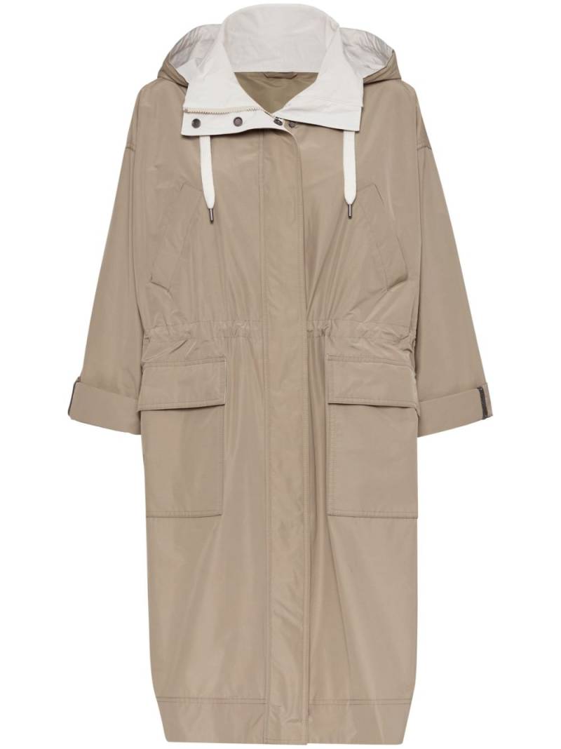 Brunello Cucinelli drawstring-hood parka - Neutrals von Brunello Cucinelli