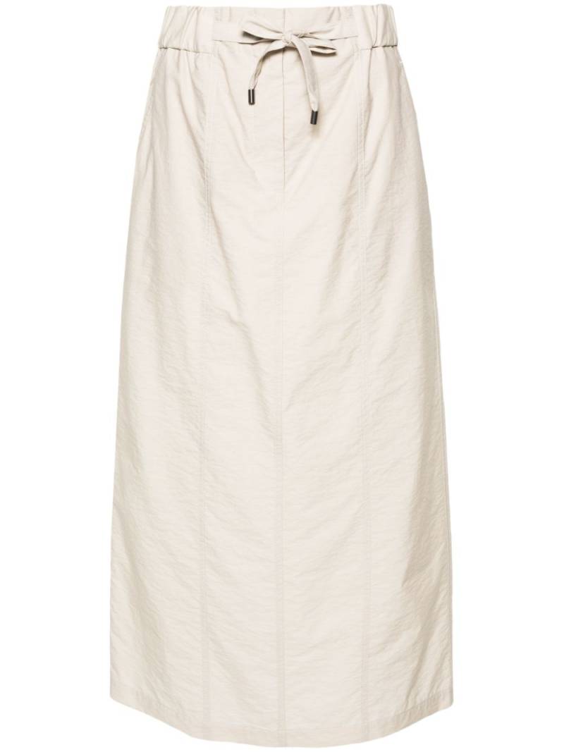 Brunello Cucinelli drawstring seamed midi skirt - Neutrals von Brunello Cucinelli