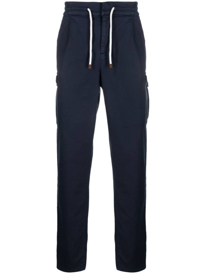 Brunello Cucinelli drawstring straight-leg trousers - Blue von Brunello Cucinelli