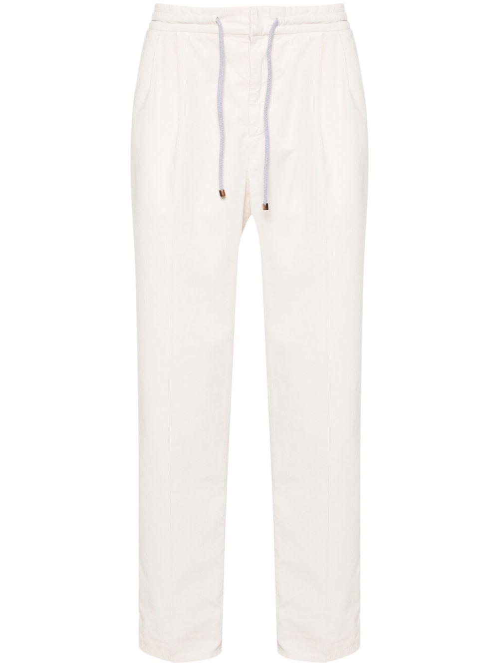 Brunello Cucinelli drawstring-waist corduroy chinos - White von Brunello Cucinelli