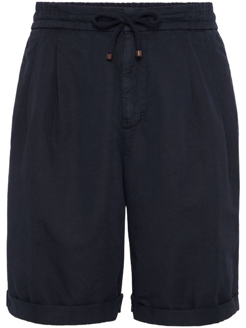 Brunello Cucinelli drawstring-waistband knee-length bermuda shorts - Blue von Brunello Cucinelli