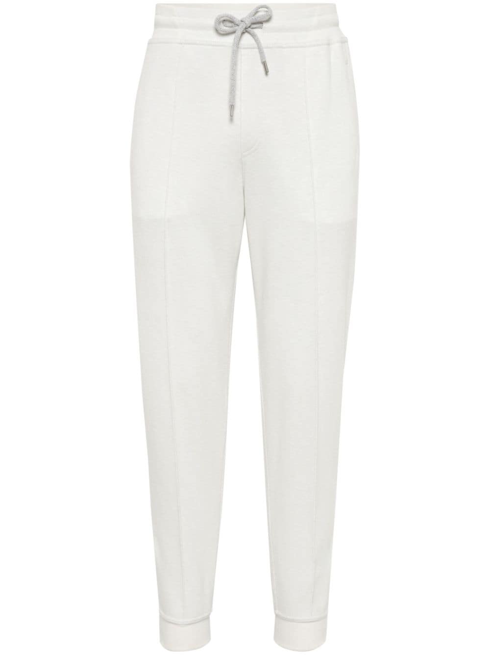 Brunello Cucinelli drawstring-waistband track pants - White von Brunello Cucinelli