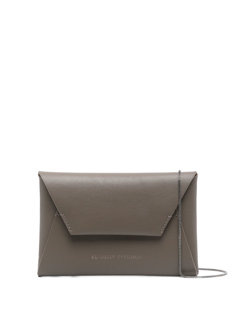 Brunello Cucinelli embossed-logo detail crossbody bag - Grey von Brunello Cucinelli