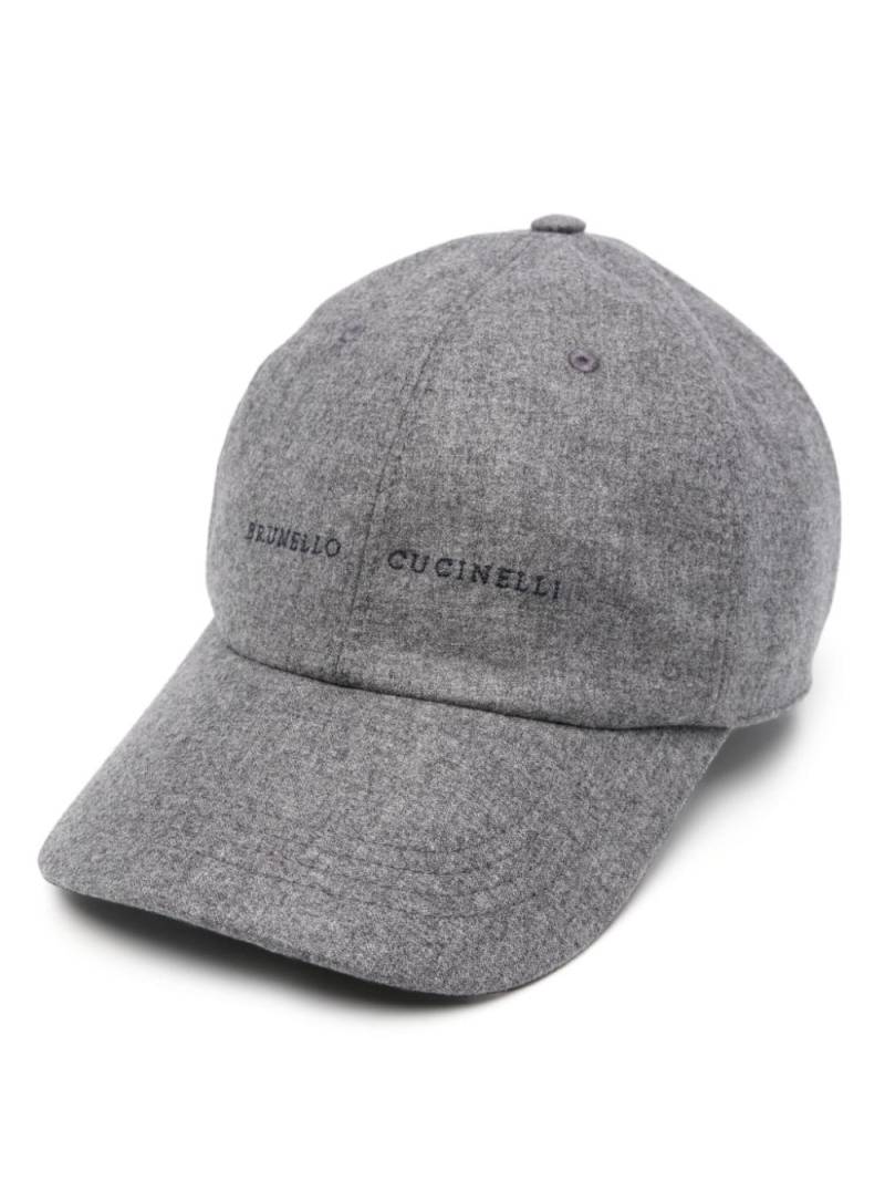 Brunello Cucinelli embroidered baseball cap - Grey von Brunello Cucinelli