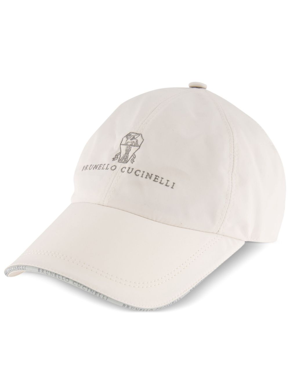 Brunello Cucinelli embroidered cotton cap - White von Brunello Cucinelli