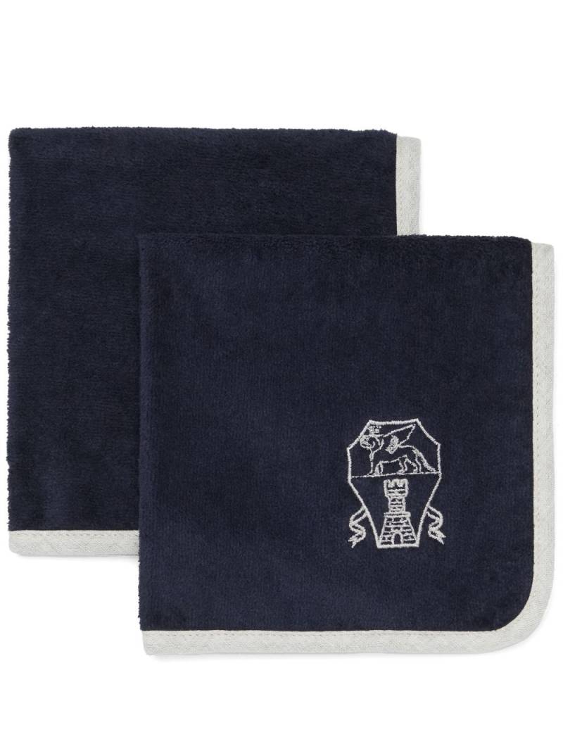 Brunello Cucinelli embroidered cotton towels (set of two) - Blue von Brunello Cucinelli