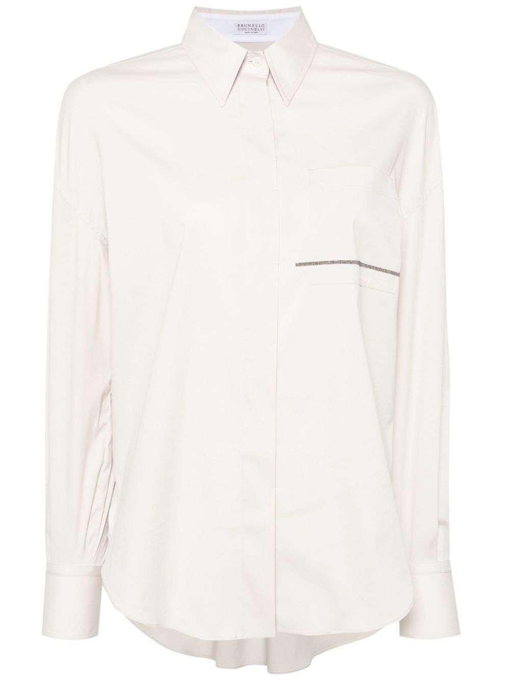 Brunello Cucinelli embroidered detailing shirt - Neutrals von Brunello Cucinelli