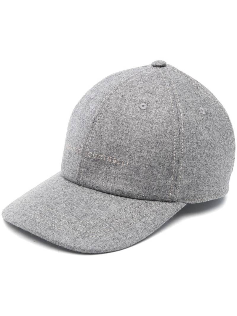 Brunello Cucinelli embroidered-logo detail baseball cap - Grey von Brunello Cucinelli