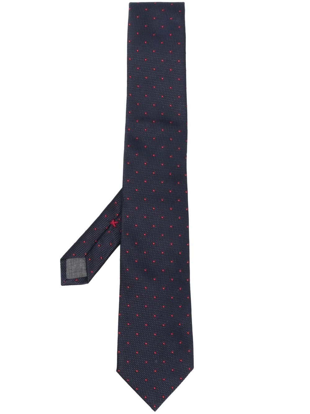 Brunello Cucinelli embroidered polka-dot pattern tie - Blue von Brunello Cucinelli