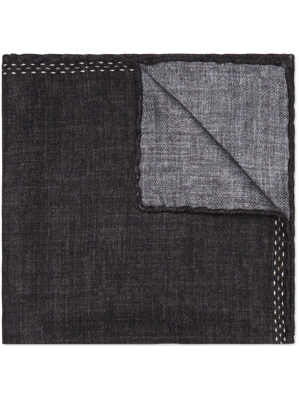 Brunello Cucinelli embroidered silk pocket square - Black von Brunello Cucinelli