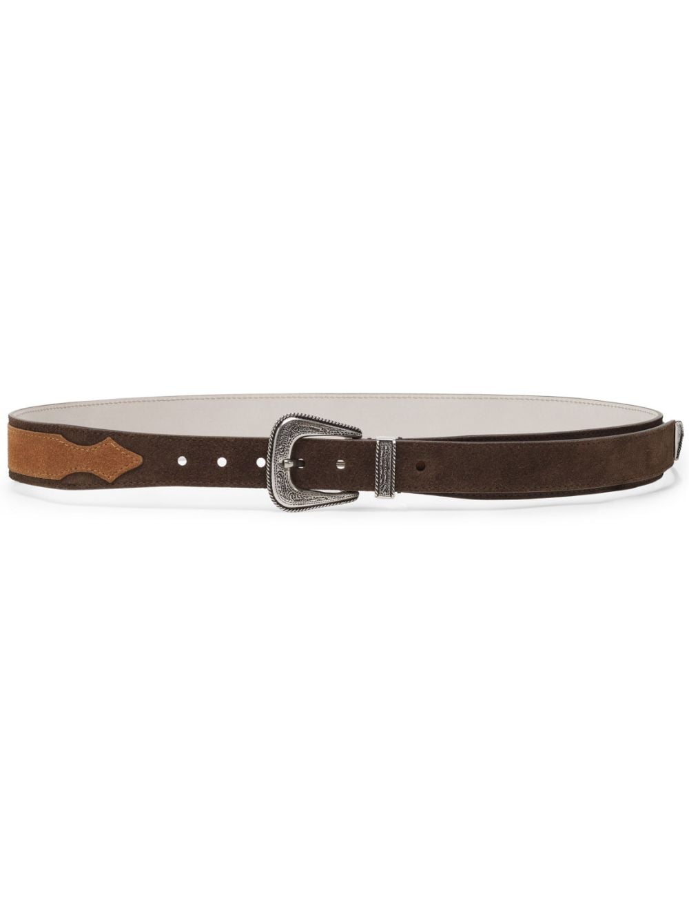 Brunello Cucinelli engraved-buckle leather belt - Brown von Brunello Cucinelli