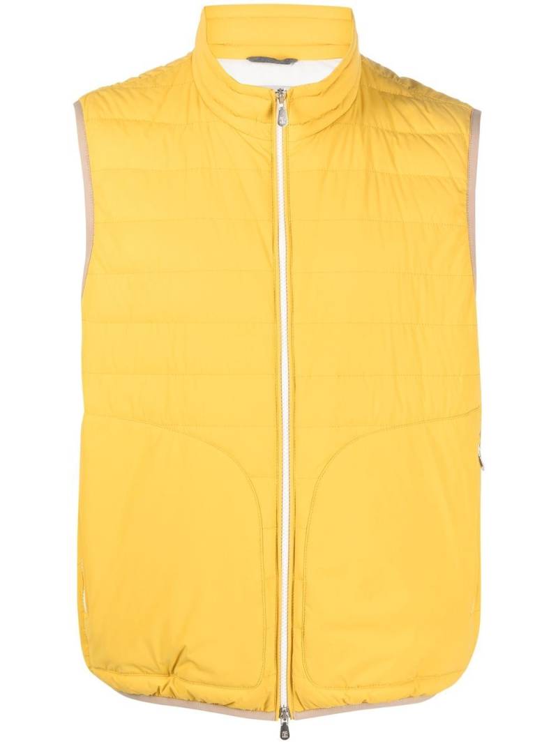 Brunello Cucinelli feather-down padded gilet - Yellow von Brunello Cucinelli