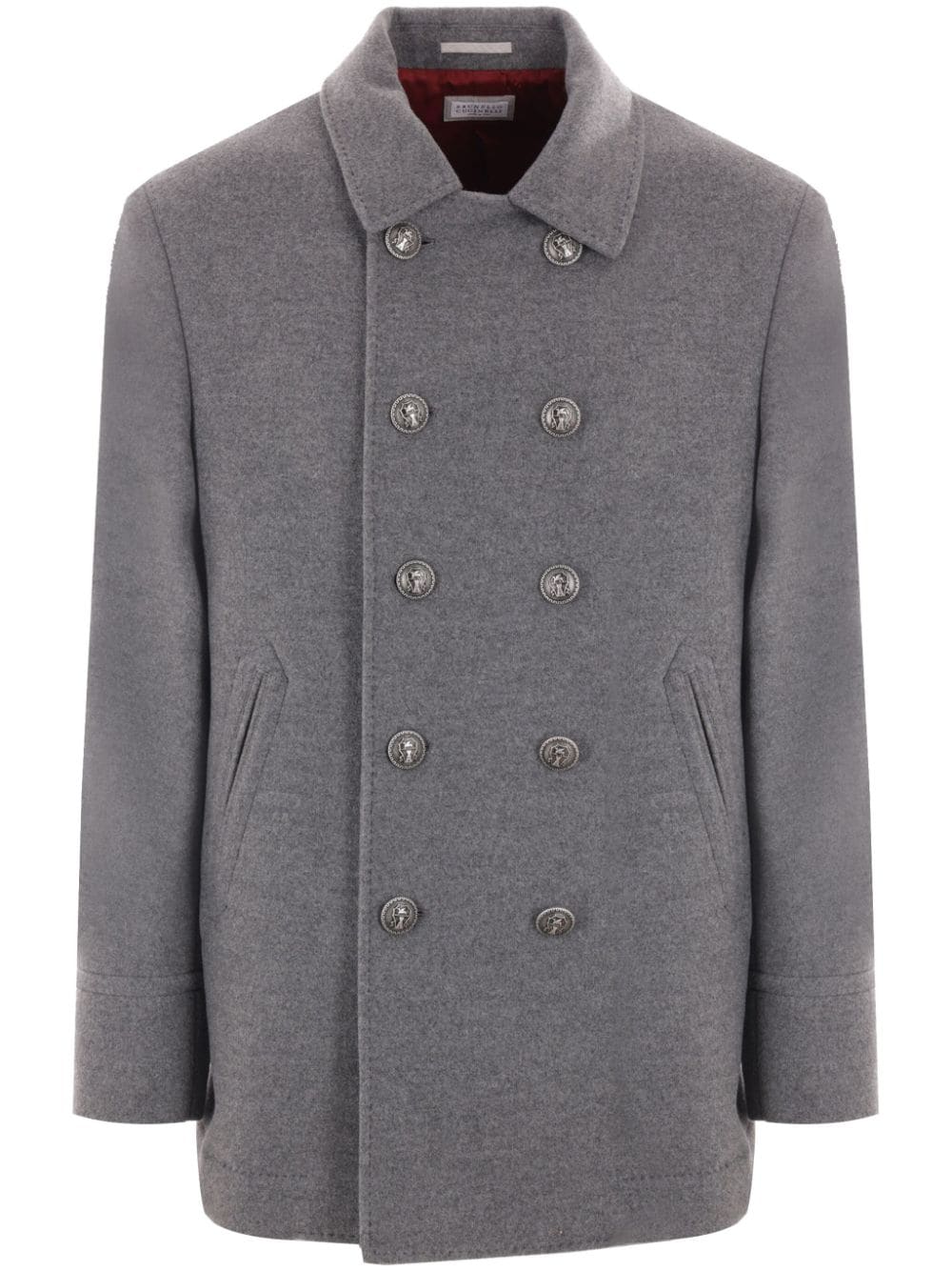 Brunello Cucinelli felted cashmere peacoat - Grey von Brunello Cucinelli