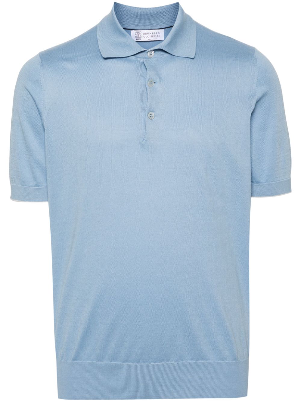 Brunello Cucinelli fine-knit polo shirt - Blue von Brunello Cucinelli