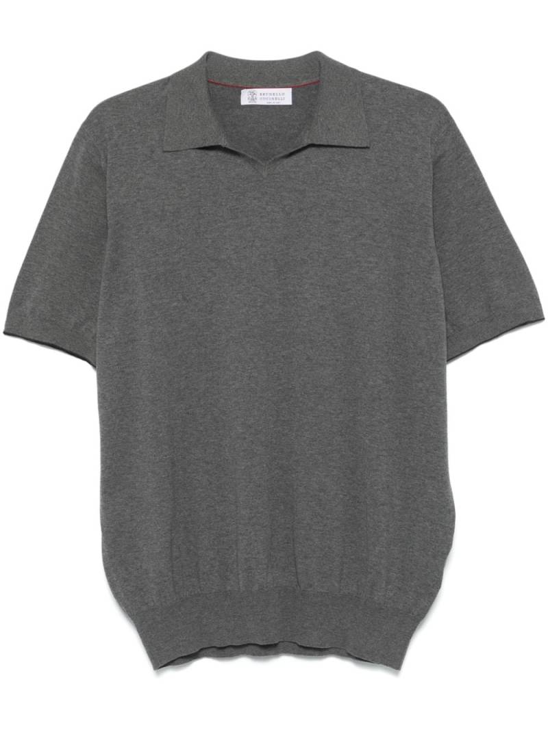 Brunello Cucinelli fine-knit polo shirt - Grey von Brunello Cucinelli