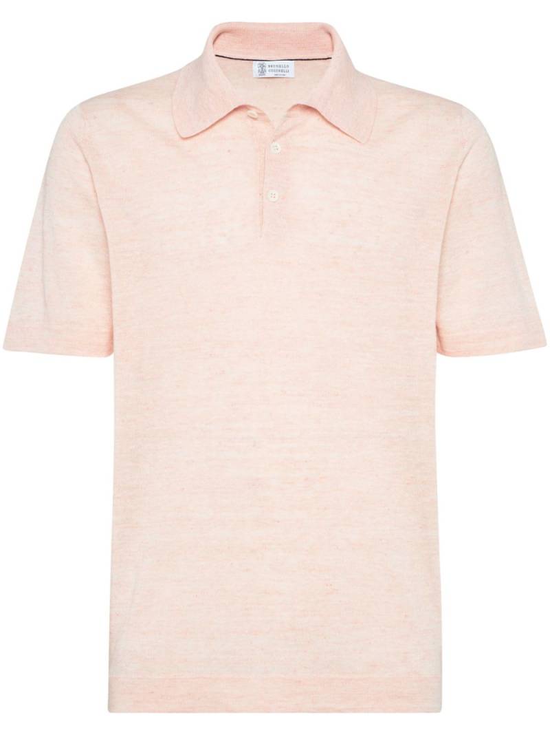 Brunello Cucinelli fine-knit polo shirt - Pink von Brunello Cucinelli