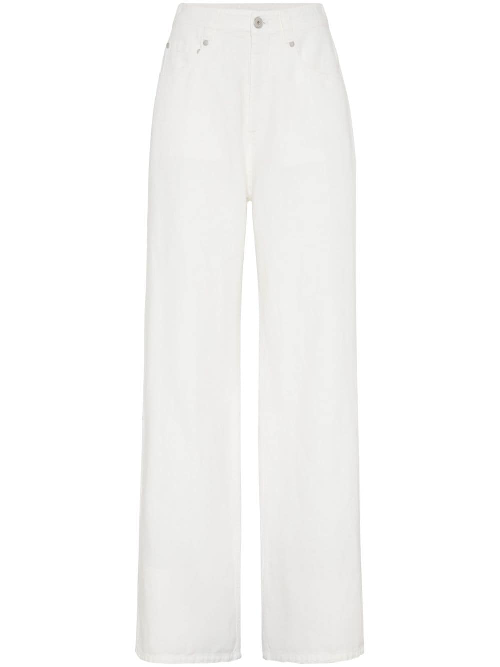 Brunello Cucinelli five-pocket wide-leg jeans - White von Brunello Cucinelli