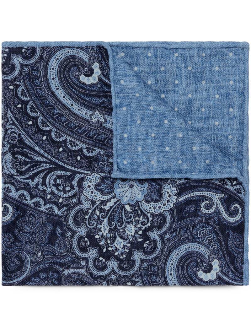 Brunello Cucinelli floral-print silk pocket square - Blue von Brunello Cucinelli