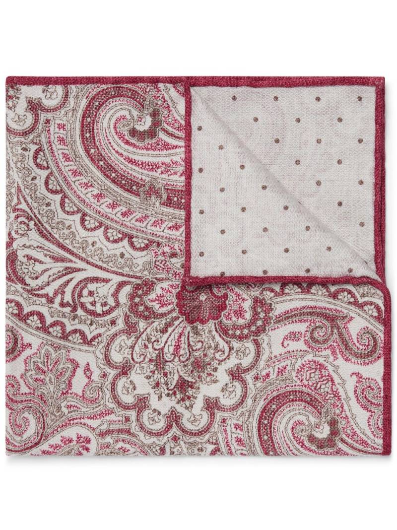 Brunello Cucinelli floral-print silk pocket square - Red von Brunello Cucinelli