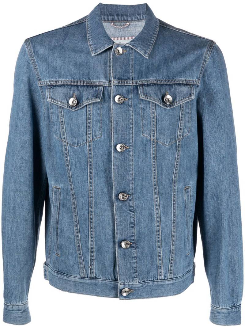 Brunello Cucinelli four-pocket cotton denim jacket - Blue von Brunello Cucinelli