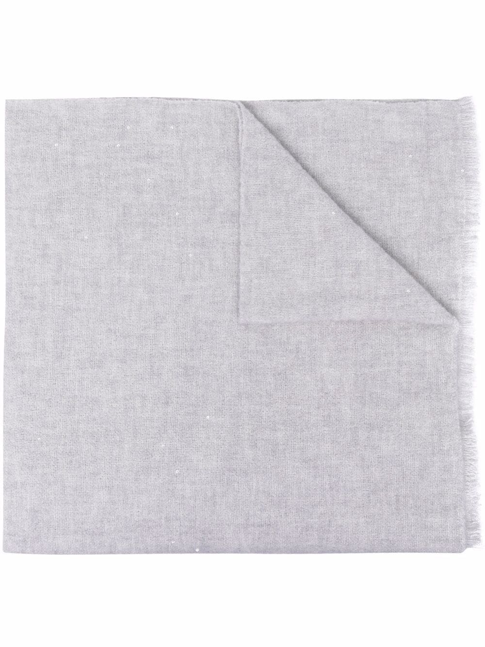 Brunello Cucinelli frayed-edge cashmere scarf - Grey von Brunello Cucinelli