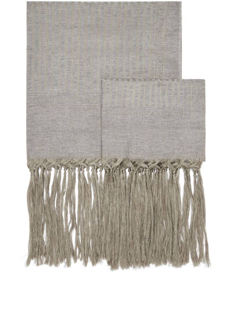 Brunello Cucinelli fringe-detail tablecloth (set of two) - Neutrals von Brunello Cucinelli