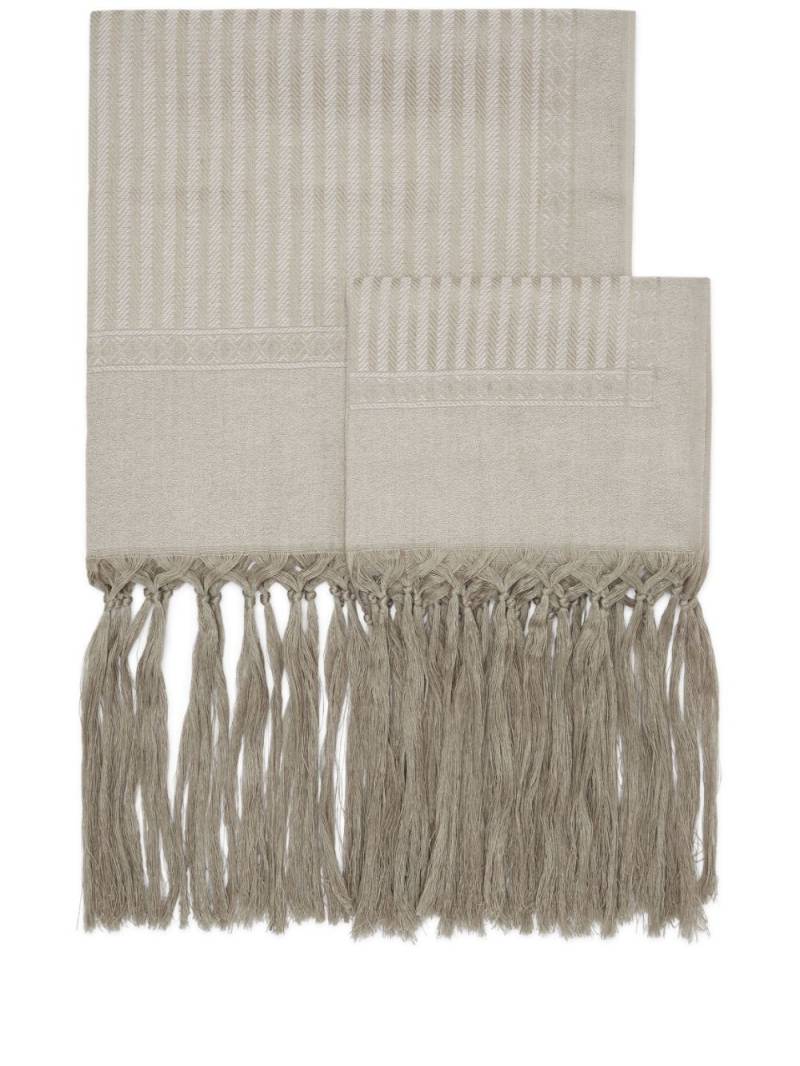 Brunello Cucinelli fringe-detail tablecloth (set of two) - Neutrals von Brunello Cucinelli