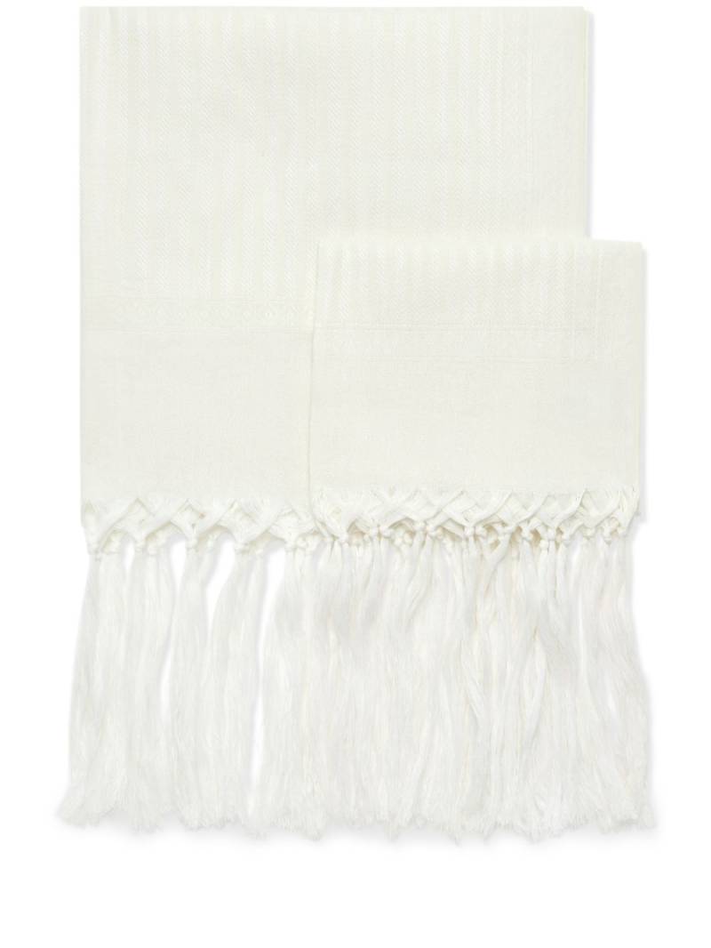 Brunello Cucinelli fringed bath towels - White von Brunello Cucinelli