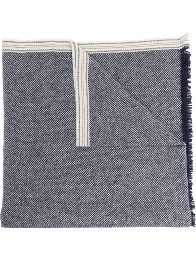 Brunello Cucinelli fringed cashmere scarf - Blue von Brunello Cucinelli