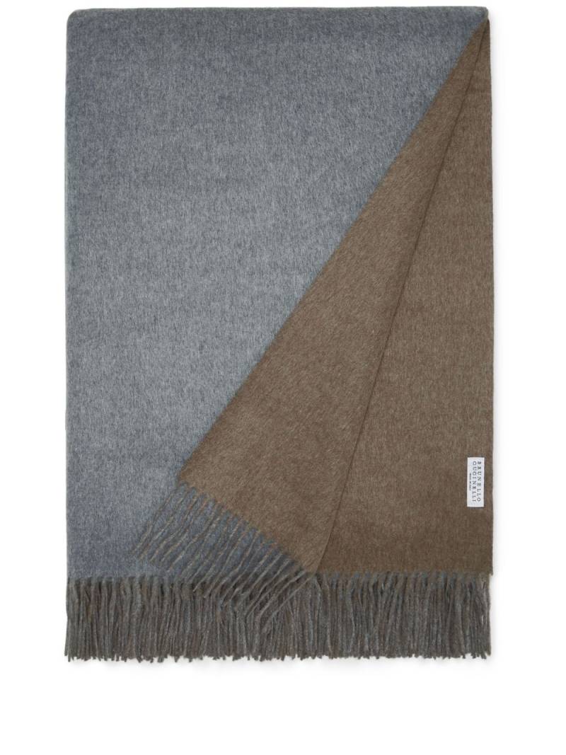 Brunello Cucinelli fringed silk blanket - Brown von Brunello Cucinelli