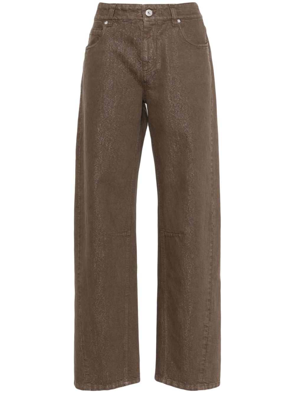 Brunello Cucinelli glitter-detailing straight jeans - Brown von Brunello Cucinelli