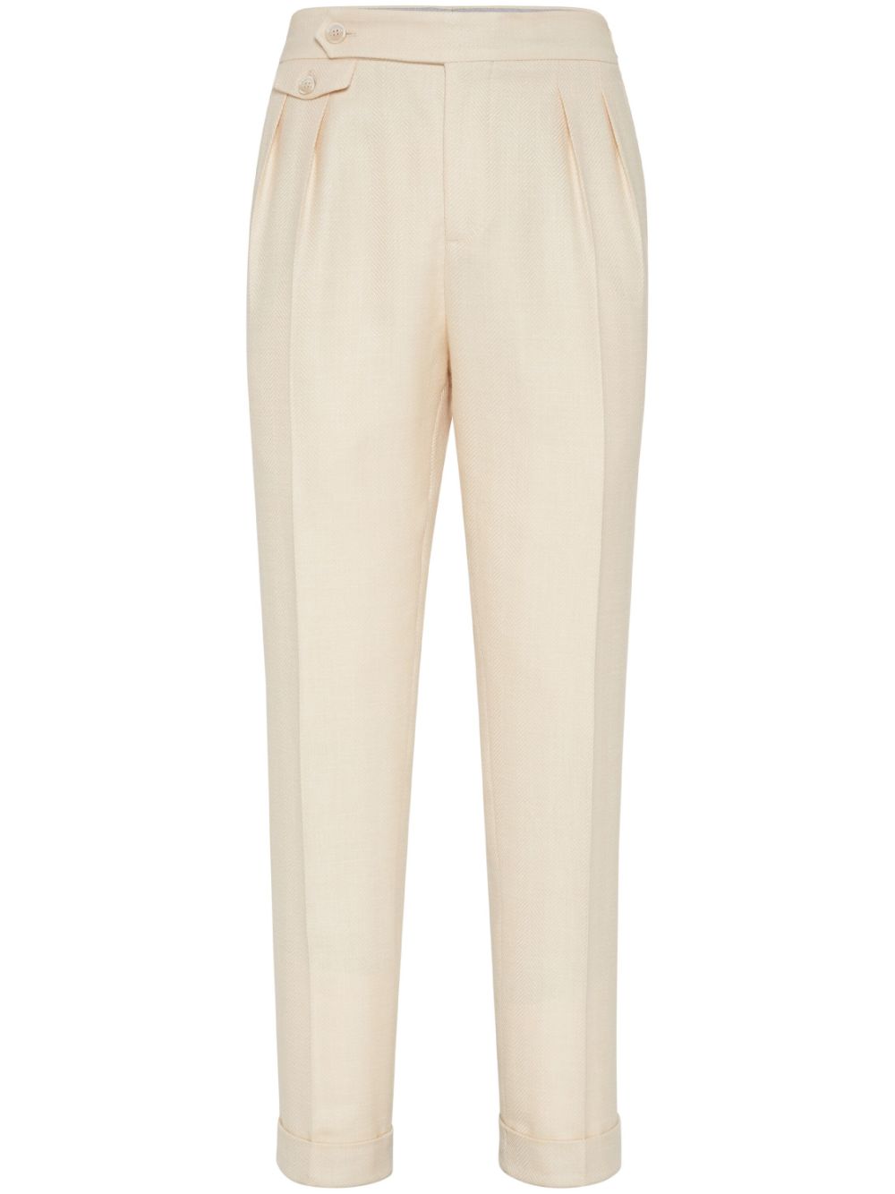 Brunello Cucinelli herringbone trousers - Neutrals von Brunello Cucinelli