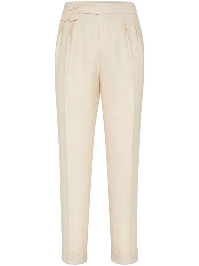 Brunello Cucinelli herringbone trousers - Neutrals von Brunello Cucinelli