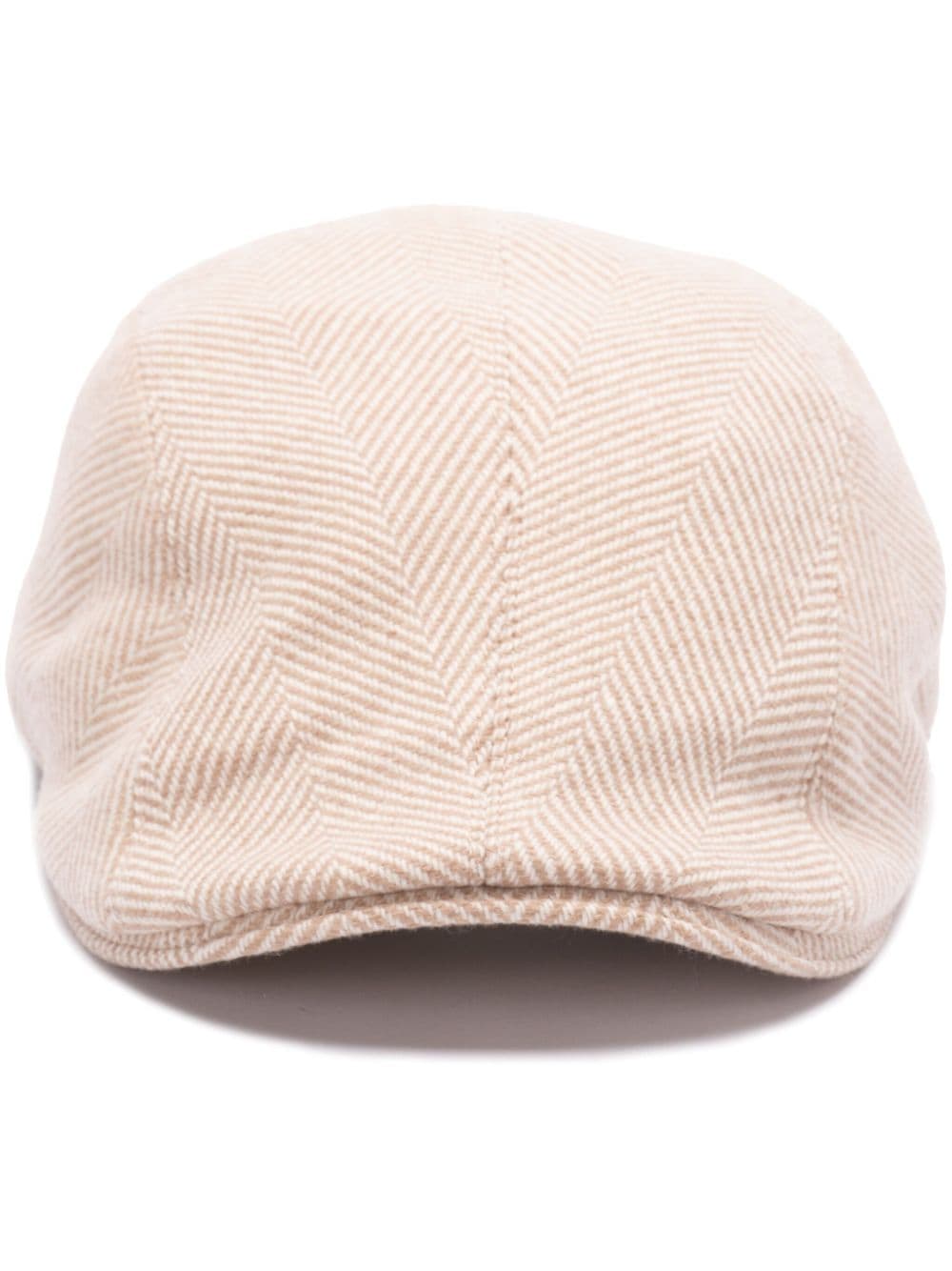 Brunello Cucinelli herringbone wool beret - Neutrals von Brunello Cucinelli