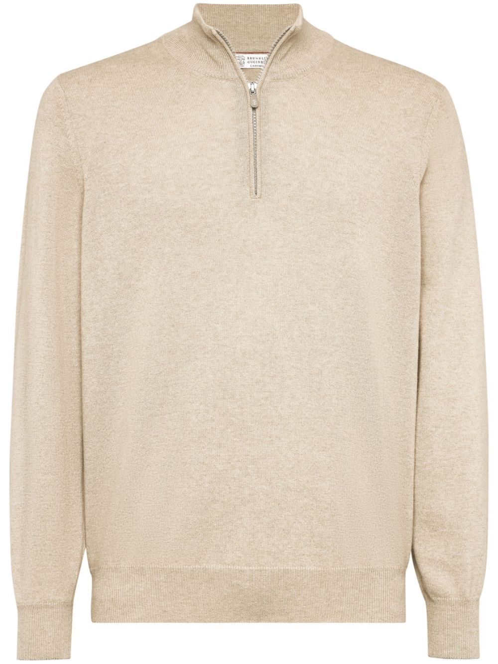 Brunello Cucinelli high neck zip front sweatshirt - Neutrals von Brunello Cucinelli