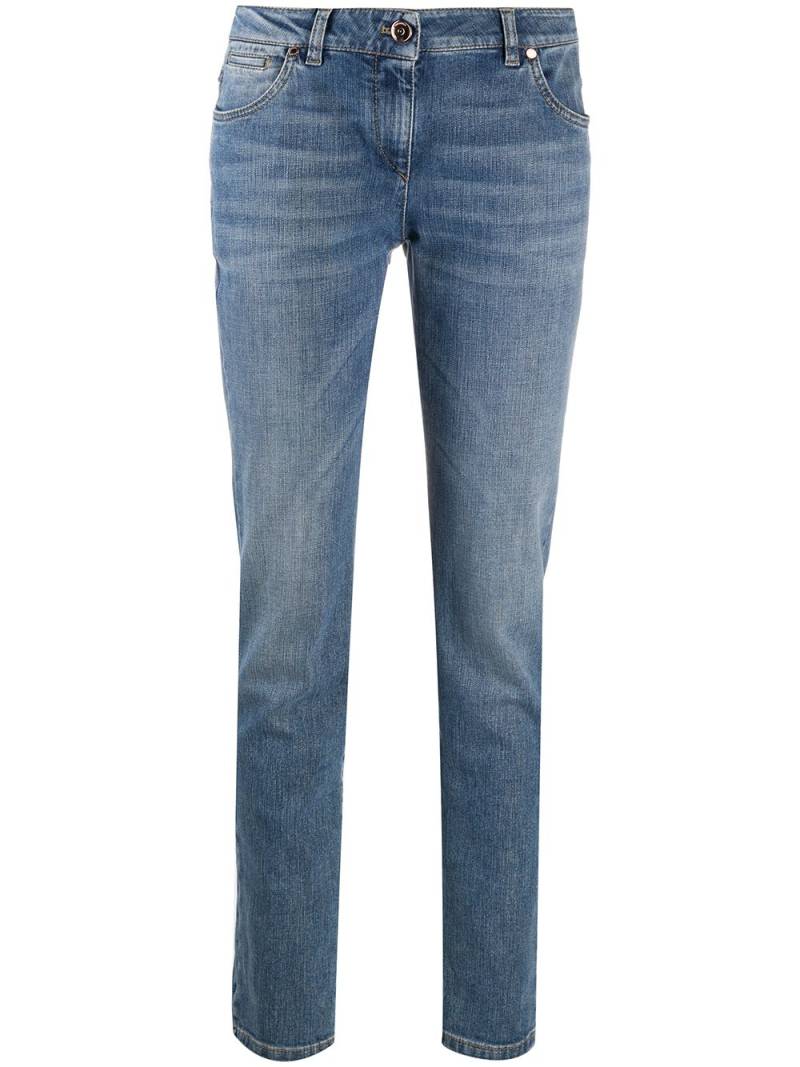 Brunello Cucinelli high-rise straight leg jeans - Blue von Brunello Cucinelli